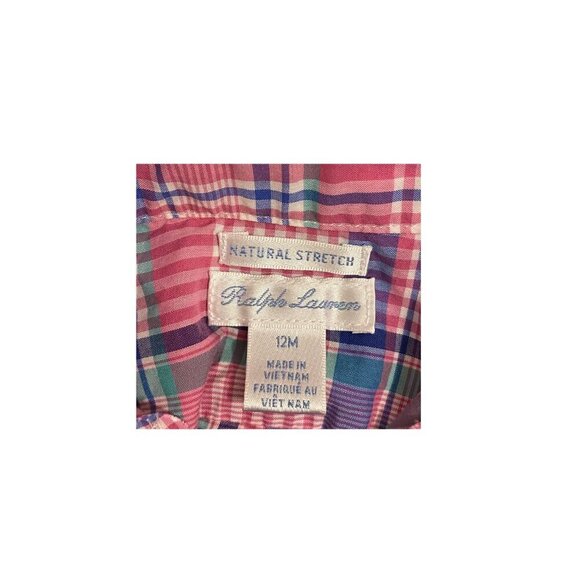 Ralph Lauren Natural Stretch Plaid Shirt - Size 12 months - Excellent! - Picture 3 of 3